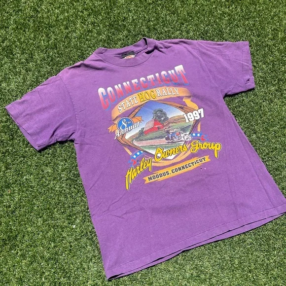 VTG ‘97 Harley Davidson Hog Rally Purple Shirt - Picture 2 of 7